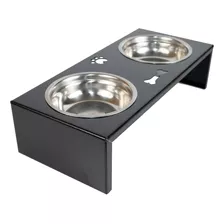 Comedouro P/ Gato Cachorro Pet Elevado Duplo 2 Potes Metal