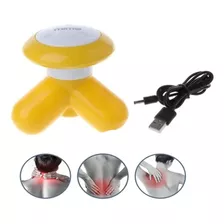 Mini Massageador Vibratória Bateria Usb Pilha Amarelo