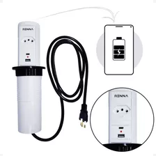 Torre De Tomada Automatica Indução Usb A+usb C+1 Tomada Nbr Cor Branco