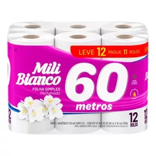 Papel Higiênico Mili Bianco 60 Metros Perfumado