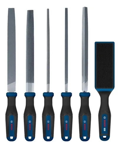 Set Limas Metal 8 Pulgadas Segundo Corte Y Cepillo Bosch 6pz