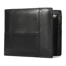 Cartera Hombre Piel Genuina Cartera Antirrobo Rfid