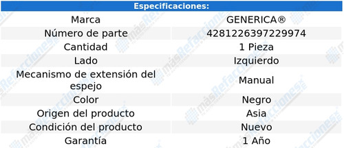 Espejo Mitsubishi L200 2007 - 2013 Manual Negro Izq Rxc Foto 2