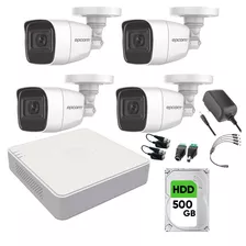 Epcom Kit Camaras De Seguridad Video Vigilancia Metalicas Con Microfono Integrado Modelo B8-mic-plus-sc+500 2mp Con Disco Duro 500gb Cctv 4 Cámaras Bala Con Audio Por Coaxitron Turbohd 1080p Lite