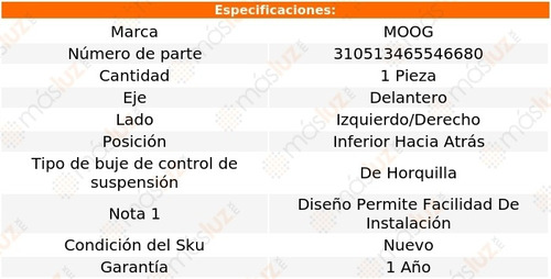 Buje Horquilla Del Izq/der Inf Lexus Es300 02-03 Moog Foto 2