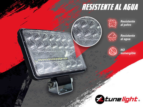 2 Faros Rectangulares 36 Leds 4x4/jeep/moto 144w Tunelight Foto 5