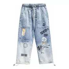 Hombre Suelto Hip Hop Streetwear Jeans Pantalón Graffiti