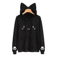 Sudadera Con Orejas De Gato Polera Chompa Neko Kawaii