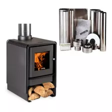 Calefactor Leña Bosca Eco 360 + Kit Chimenea 4m, Pot. 8.7 Kw