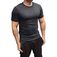 Camiseta Algodão Com Elastano Básica Gola Careca Manga Curta