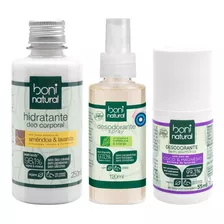 Kit Hidratante + Desodorante Spray + Roll On Boni Natural