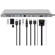 Hub 12 En 1 Usb-c Tipo C A Usb 3.0 Hdmi Compatible Con Vga P