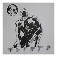 Ilustración Daredevil. Tinta Negra En Opalina | Dibujo Cómic