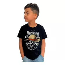 Camiseta Infantil Mugiwara Chapéu De Palha Luffy One Piece