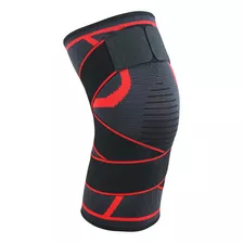 Rodillera Elástica Con Banda Ajustable De Compresion Transpirable Fabricada En Nylon/spandex Para Soporte Y Desinflamar Color Rojo Talla L