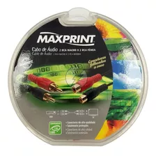 Cabo Áudio Maxprint 2x Rca Macho, 2x Rca Fêmea, 1,80 M