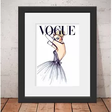 Quadro Revista Vogue Fashion 56x46cm Vidro + Paspatur U3181