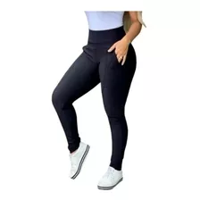 Calça Legging Montaria Gorgurão Com Bolsos Leg Fitness Gross