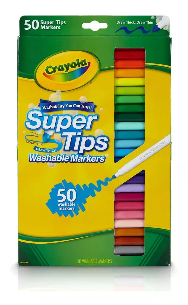 Crayola Marcadores Lavables Super Tips Caja De 50  