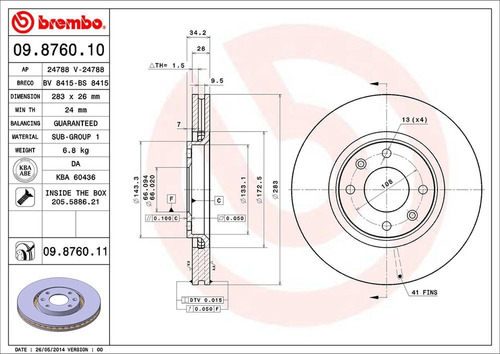 Disco Freno / Peugeot 307 Xr 2003 A 2008 Delantero Ventilado Foto 2