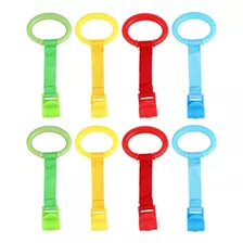 Toyandona 8pcs Baby Toddler Crib Pull Ring Safety Stand Up R