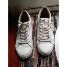 Zapatillas Blancas Talle 37 Tipo Cuero 