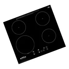 Fogão Cooktop Vedrocerâmica Indução 4 Bocas Attila Plus 220v Cor Preto