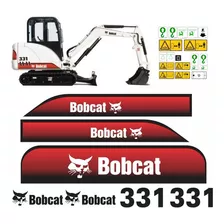 Kit Adesivos Mini Escavadeira Bobcat 331 Com Etiquetas Cor Kit Completo De Adesivos Para Mini Escavadeira Bobcat 331 Com Etiquetas