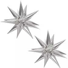 2 Globo De Estrella Picos 3d Star Magic 12 Puntas 95cm 35pul