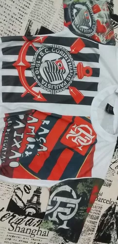 As Camisa Metade Flamengo Metade Corinthians