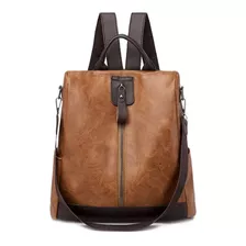 Mochila Dama Eco Cuero Bolso De Mujer Queen Antirrobo 