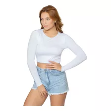 Cropped Feminino Manga Longa Moda Instagram Inverno Até Gg 