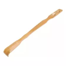 Mãozinha Coçadora De Costas Em Bambu Com Massageador Relaxa