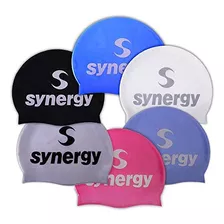 Gorros De Natación De Silicona Synergy, Paquete De 3 Bl (paq