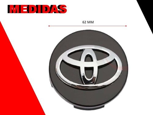 Kit 4 Centros De Rin Toyota Sienna 11-20 62 Mm Negros Foto 2