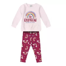 Conjunto Infantil Feminino Arco Iris Rovitex Kids