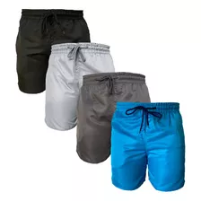 Kit 4 Bermuda Masculina Tactel Grosso Short Academia Praia