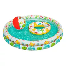 Piscina Inflable Bestway 122 X 20cm 137 Litros Set 3 En 1 Color Blanco