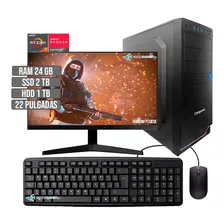 Pc Gamer Amd Ryzen 7 5700g Ssd 2tb+ Hdd 1tb Ram 24gb Led 22