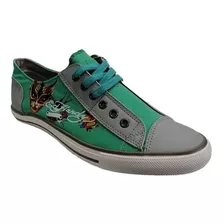 Tenis Dama Ed Hardy Color Verde/ Gris ( Ottawa- M3)