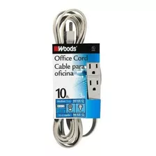 Maderas 5607 Cable De Extension De 3 Salidas 10 Pies Gris