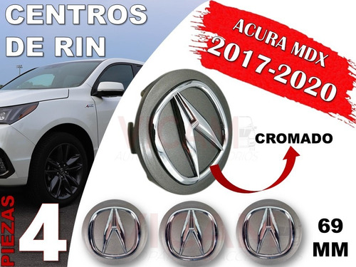 Kit De Centros De Rin Acura Mdx 2017-2020 69 Mm Gris Oscuro Foto 2