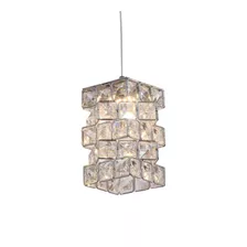 Pendente De Led Cubo Cristal K9 3000k Luz Quente Cabo 180cm 