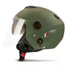 Capacete Viseira Solar Aberto New Atomic Elite Pro Tork Tamanho Do Capacete 60 Cor Verde-militar