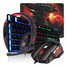 Headset Teclado Mouse Completo Periféricos Gamer Led Promo