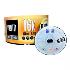 200 Dvd-r Arita Logo Branco 4.7 Gb 120 Minutos 16x Original