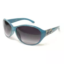 Lentes Casuales Armazón Azul Turquesa Micas Humo Pvc Wallis