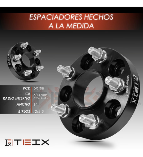 Kit Espaciadores 1puLG Llanta Ford Bronco Sport 2021-2022+ Foto 4