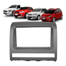 Moldura 2 Din Painel Fiat Palio Strada Siena Até 2012 Prata