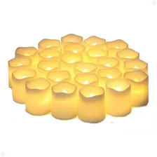 Kit 24 Velas De Led Eletrônica Decorativa + Bateria 